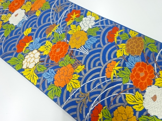 JAPANESE FUKURO OBI / KARA-ORI / WOVEN SEIGAIHA